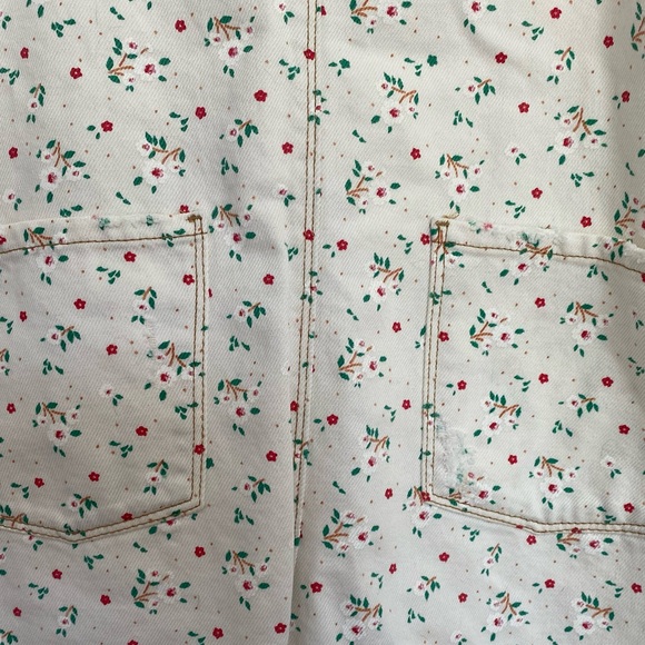 Zara Girls Flower Print White Short Overalls - Picture 4 of 6